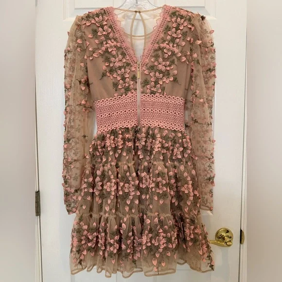 deep neck mini dress Brown Long Sleeve Mini Dress Deep V Ruched A-Line Dress – ZINNTRA
